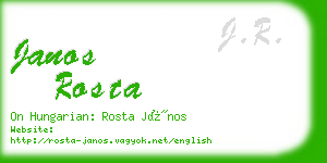 janos rosta business card